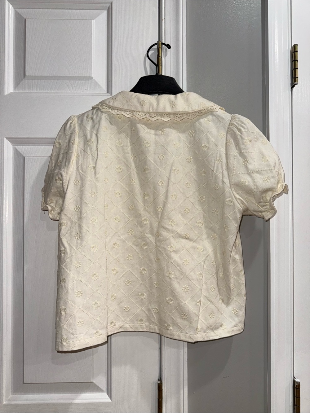 Caroline Constas Cream Eyelet cotton Short sleeve sailor tie Top & Shorts set - Picture 5 of 5